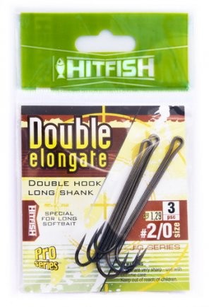 DOUBLE ELONGATE FISHING HOOK WITH LONG SHANK 6